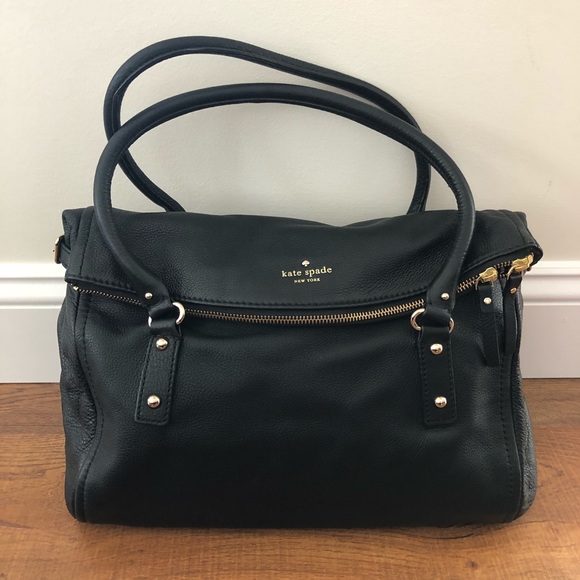 Kate Spade black leather satchel - Picture 1 of 8
